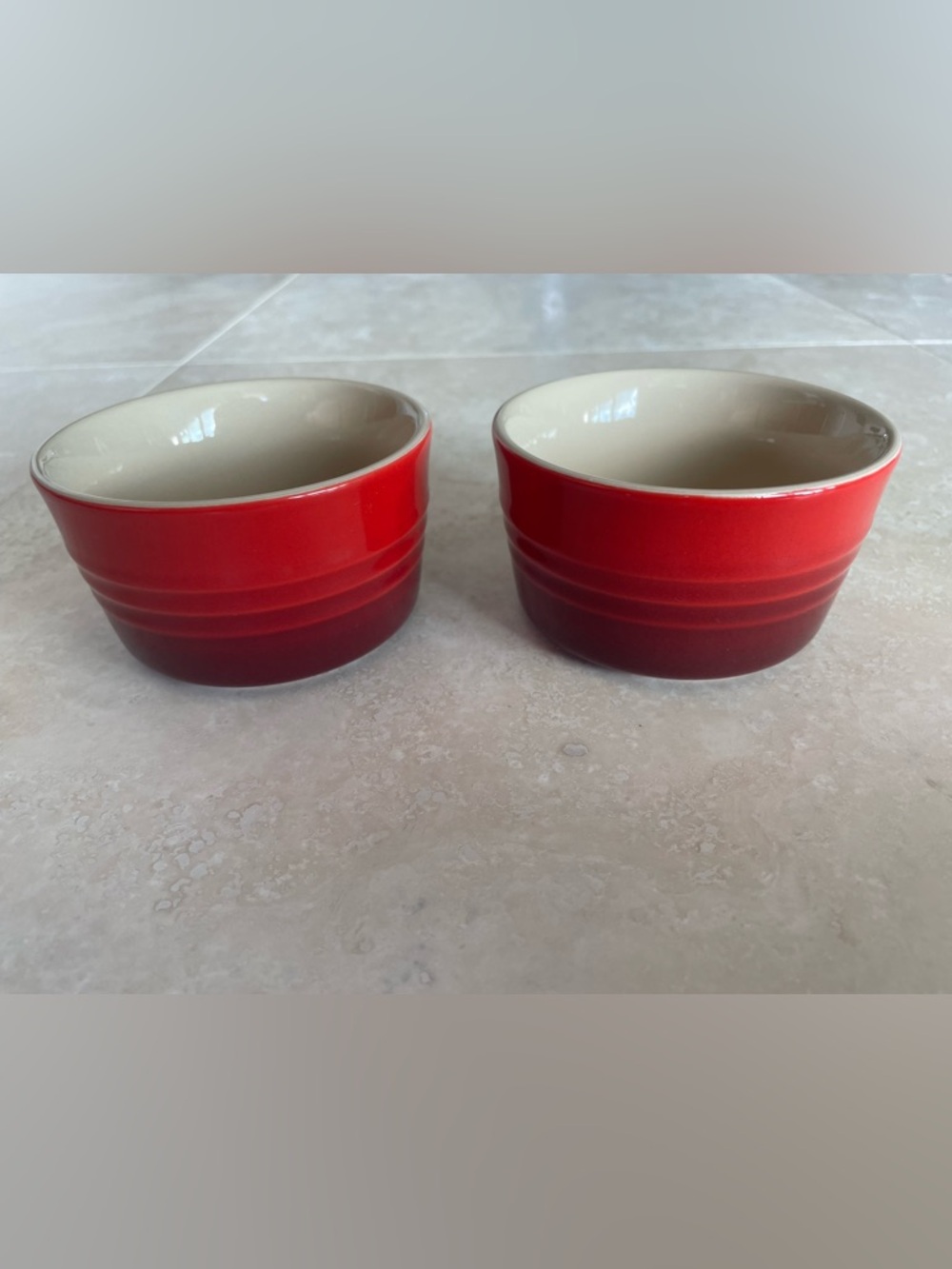 Le Creuset Red Stoneware Ramekin Set Of Two